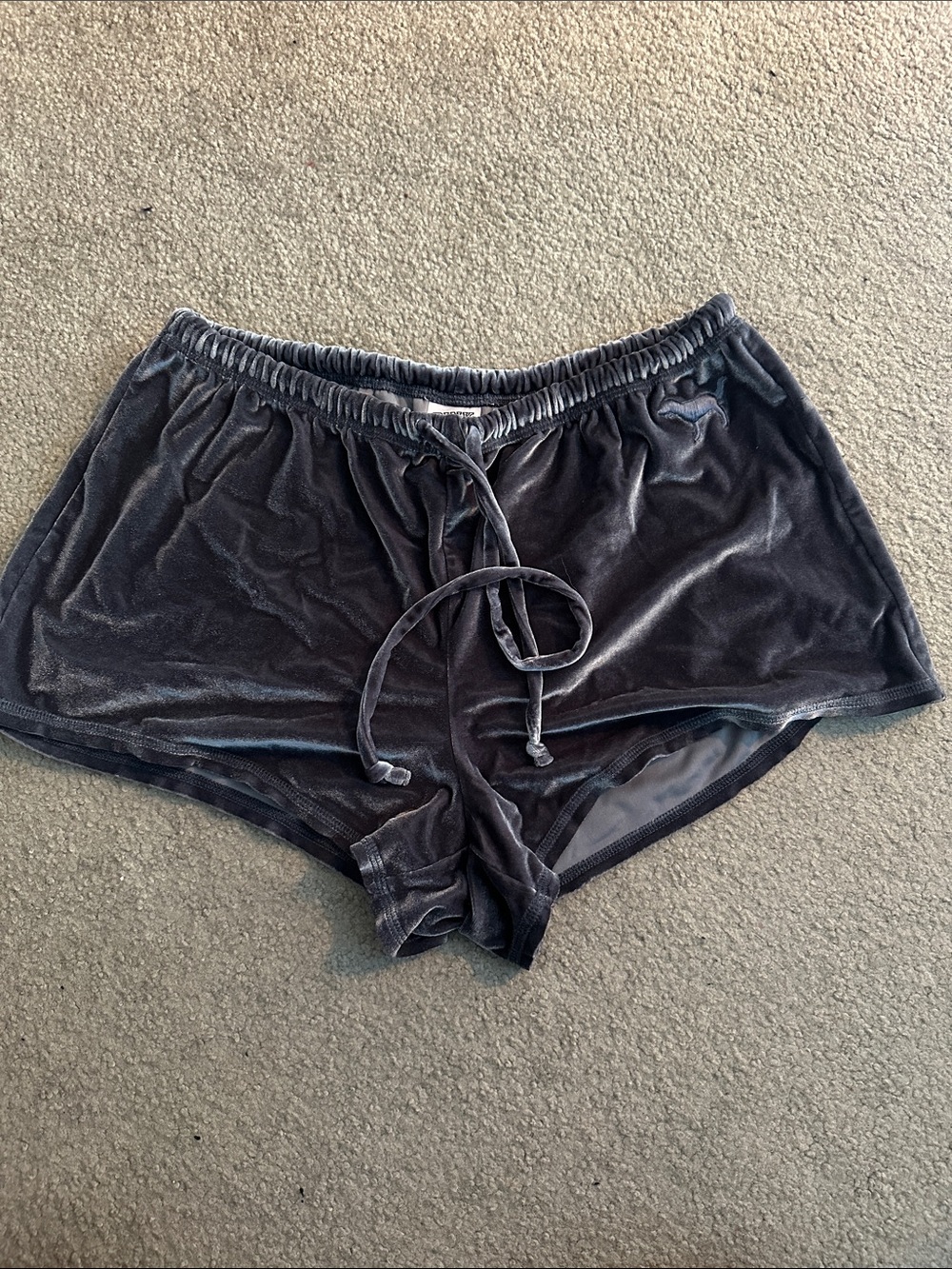 Velvet Shorts in Charcoal Gray